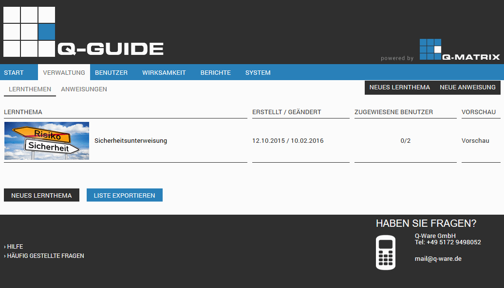 Admin - Verwaltung